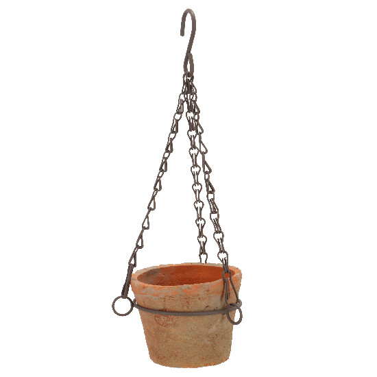 "ESSCHERT´S GARDEN Robert & Stevens Potters, SINCE 1875 TERRACOTTA" hanging terracotta flower pot, small|Esschert Design