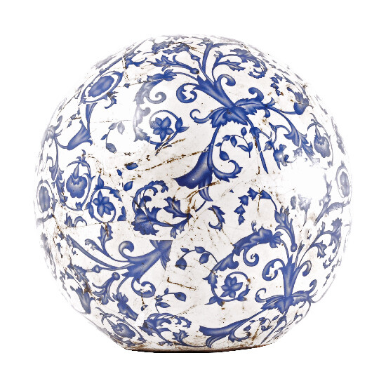 Koule pr.18 cm, modrobílá keramika "AGED CERAMIC"|Esschert Design
