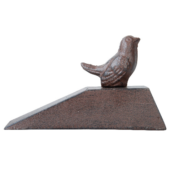 Zarážka na dveře "BEST FOR BOOTS" s ptáčkem, litina, 15 x 6,5 x 9 cm|Esschert Design