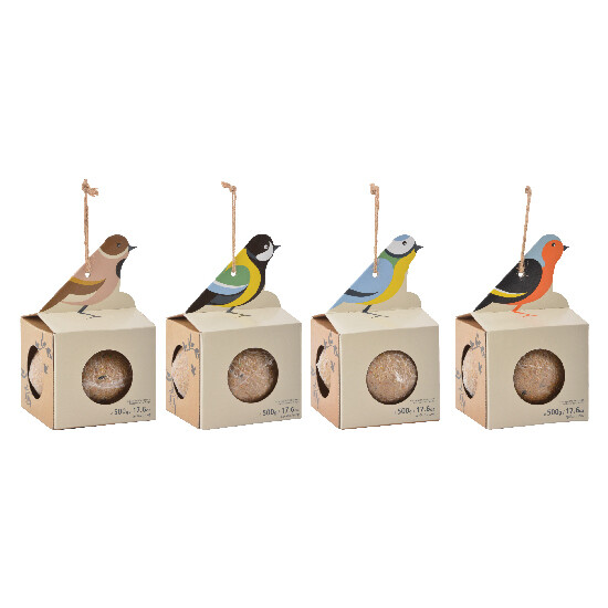 Krmítko pro ptáky "BEST FOR BIRDS" závěsné s obří lojovou koulí, balení obsahuje 4 kusy!|Esschert Design