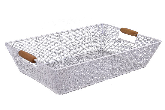 Basket - tray, white color 41 cm | Ego Dekor