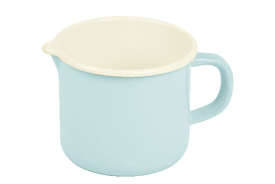 Enamel mug with spout, sky blue color | Ego Dekor