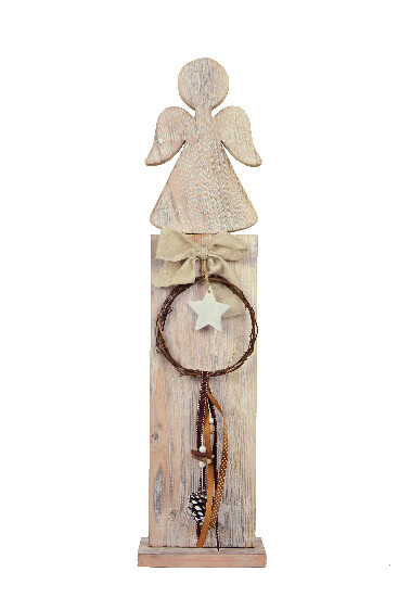 XXL Dekorácia Anjel, prírodné, drevo, 10 x 24 x 76 cm|Ego Dekor