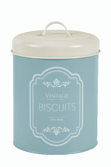 VINTAGE cookie jar, enamel, size: 5 L, color: sky blue|Ego Dekor