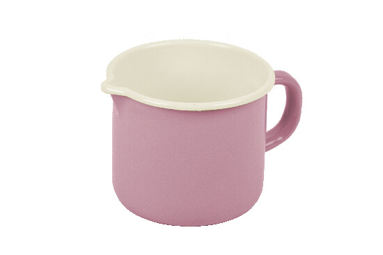 Enamel mug with spout, dark pink | Ego Dekor