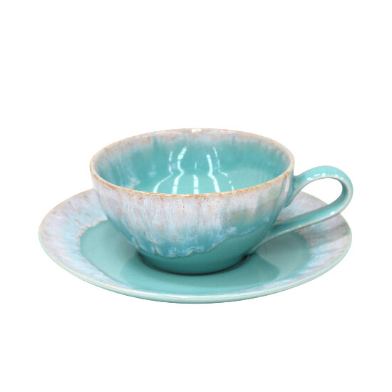 ED Šálek na čaj s podšálkem, 0,2L, TAORMINA, modrá (aqua)|Casafina