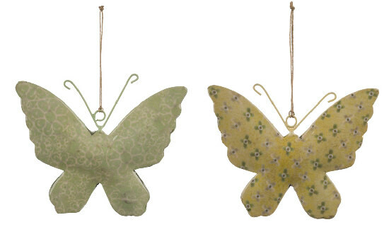 Závěs ''Motýl'', žlutá/zelená, V, balení obsahuje 2 kusy! (DOPRODEJ)|Ego Dekor