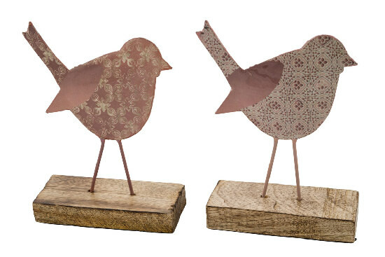 Decoration ''Bird'', pink, V, package contains 2 pieces! (SALE)|Ego Decor