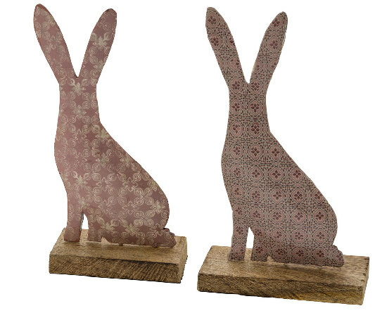 Decoration ''Bunny'', pink, package contains 2 pieces! (SALE)|Ego Decor