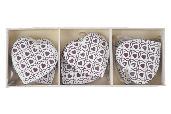 Heart ornament, box of 6 pcs | Ego Dekor