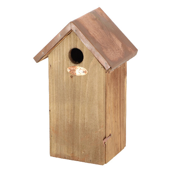 Dřevěná Budka "BEST FOR BIRDS" antik, měděná střecha - Sýkora koňadra 30 cm|Esschert Design