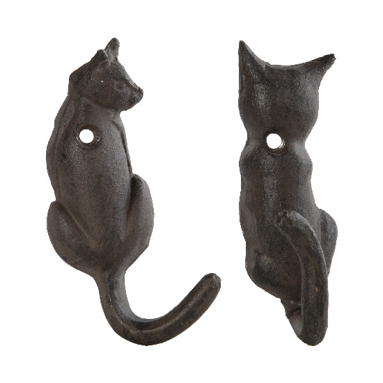 Háček kočičí ocas, litina, balení obsahuje 2 kusy!|Esschert Design