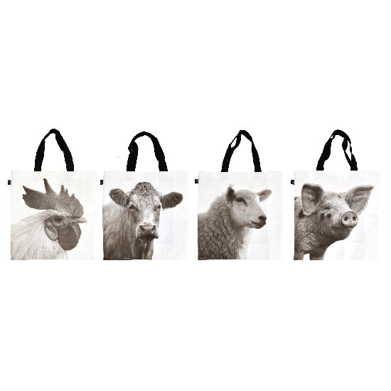 Taška nákupní B&W Farmářská zvířátka, V, balení obsahuje 4 ks!|Esschert Design