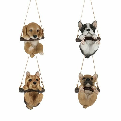 Animals and figures OUTDOOR "TRUE TO NATURE" Puppies on a swing, height 15 cm, package contains 4 pcs!|Esschert Design