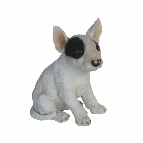 Zvieratká a postavy OUTDOOR "TRUE TO NATURE" Sediaci Bullteriér šteňa, v. 18 cm (DOPREDAJ)|Esschert Design