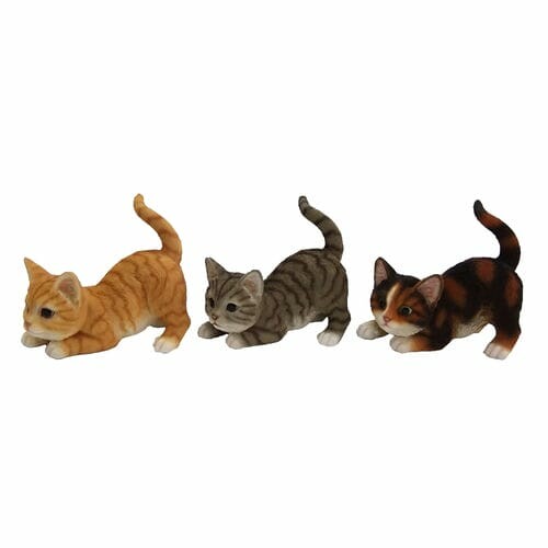 Zwierzęta i figurki OUTDOOR "TRUE TO NATURE" Czający się kotek, wysokość 16,3 cm, opakowanie zawiera 3 sztuki! (WYPRZEDAŻ)|Esschert Design
