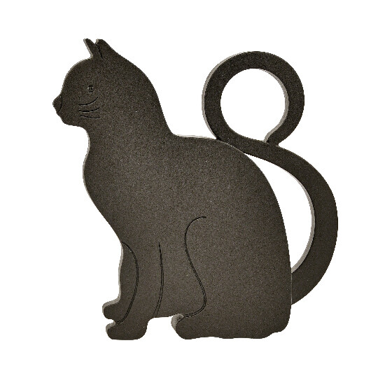 Door wedge CAT with a cat, 11x9x3cm, black|Esschert Design