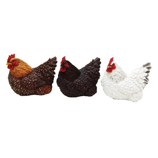 Animals and figures OUTDOOR "TRUE TO NATURE" Lying hen, width 25 cm, package contains 3 pcs!|Esschert Design