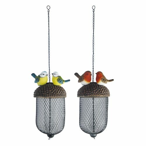 Hanging bird feeder Animals and figures OUTDOOR "TRUE TO NATURE" Birds and acorn, H. 22.2 cm, package contains 2 pcs!|Esschert Design