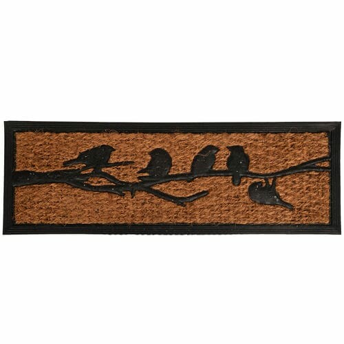 Doormat with coconut fiber and rubber Birds on a branch, 75 x 25 cm|Esschert Design
