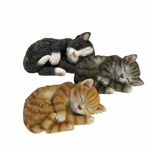 Zwierzęta i figurki OUTDOOR "TRUE TO NATURE" Śpiący kotek, szerokość 14,9 cm, opakowanie zawiera 3 sztuki!|Esschert Design
