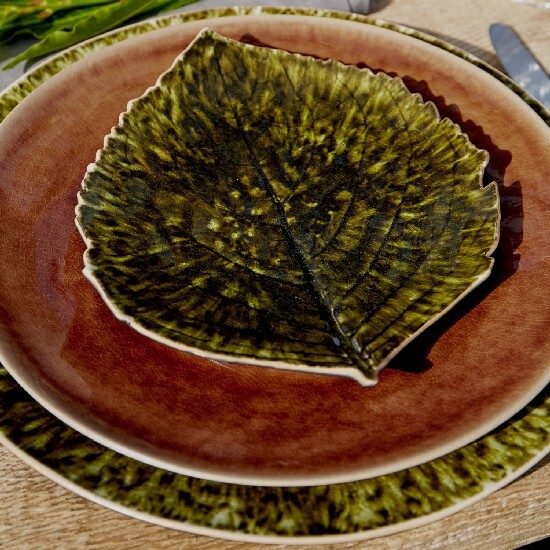 Plate|leaves tray 22cm, RIVIERA, black/green|Forets|Costa Nova