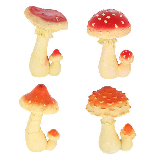 Animals and figures OUTDOOR "TRUE TO NATURE" Toadstool red, H. 21.7 cm, package contains 4 pcs!|Esschert Design