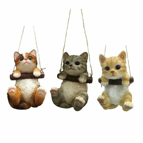 Animals and figures OUTDOOR "TRUE TO NATURE" Kitten on a swing, H. 15.1 cm, pack contains 3 pcs!|Esschert Design