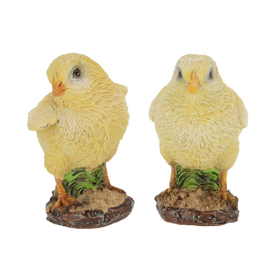 Zwierzęta i figurki OUTDOOR „TRUE TO NATURE” Kurczak, 9 cm, żółty, (nr 1+nr 2)|Esschert Design