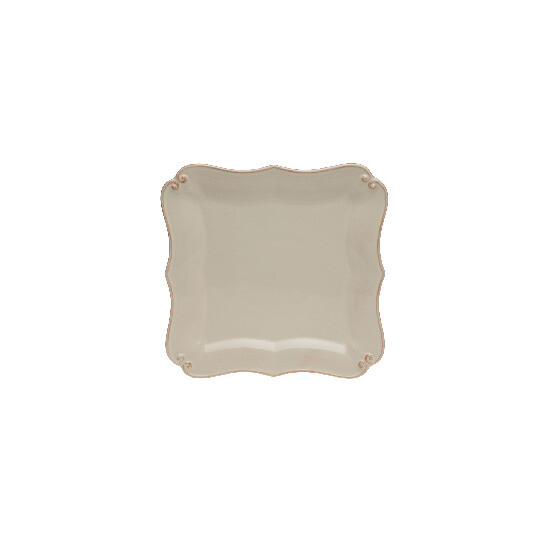 Talerz deserowy kwadratowy 20x20cm, VINTAGE PORT, biały|kremowy (WYPRZEDAŻ)|Casafina