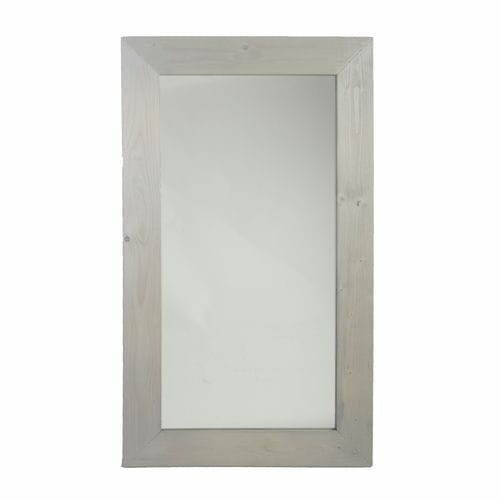 Mirror wooden frame, white washed, h. 120 cm (SALE)|Esschert Design