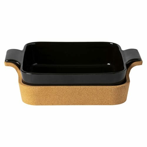 Baking container with cork bed 32x25cm|2.5L, ENSEMBLE, black (SALE)|Casafina