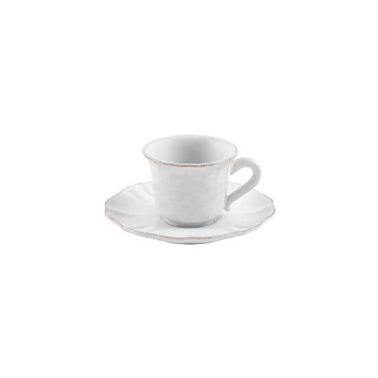 Šálek na kávu s podšálkem, 0,1L, IMPRESSIONS, bílá|Casafina
