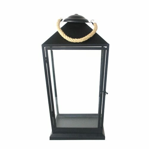 Lantern with rope, black, H. 58 cm|Esschert Design