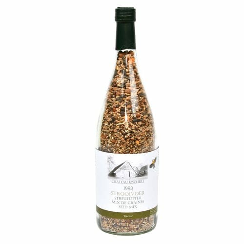 Karmnik dla ptaków w butelce po winie BUTELKA, mieszanka nasion, 9x9x31cm|Esschert Design