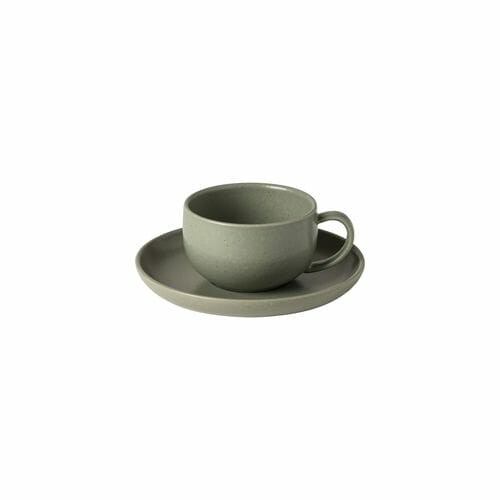 Tea cup with saucer 0.2L, PACIFICA, green (artichoke)|Casafina