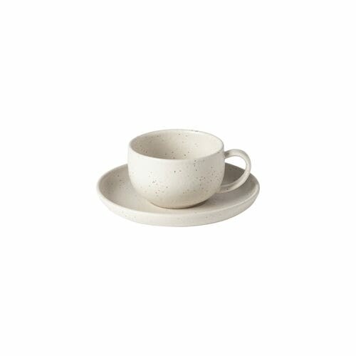 Šálek na čaj s podšálkem 0,2L, PACIFICA, bílá (vanilka)|Casafina