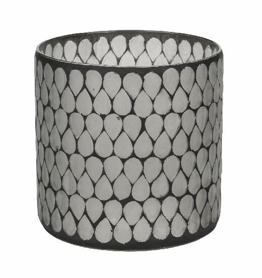 Mosaic candle holder, gray, dia. 15cm * (SALE)|Ego Decor
