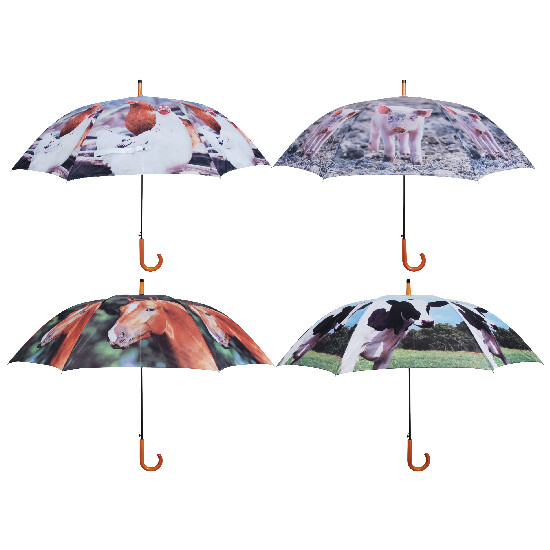 Deštník FARM, slepice(č.1)/sele(č.2)/kůň(č.3)/kráva(č.4), 120 x 120 x 95cm|Esschert Design