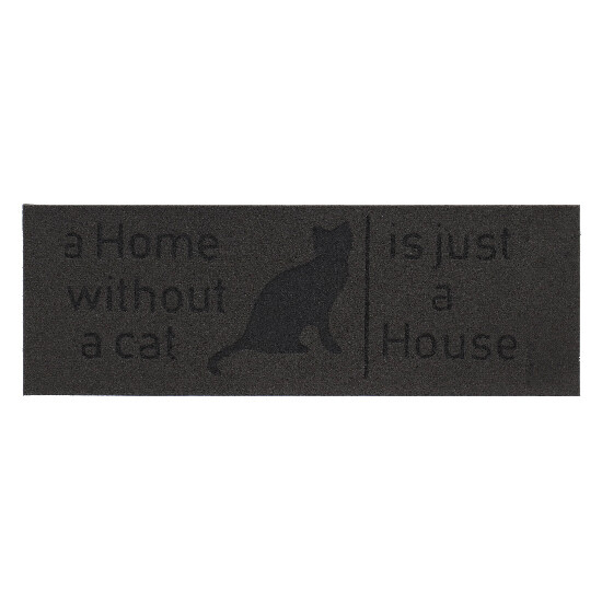 Rohožka "BEST FOR BOOTS" - kočička s nápisy, černo-šedá, 74,5 x 26 cm|Esschert Design