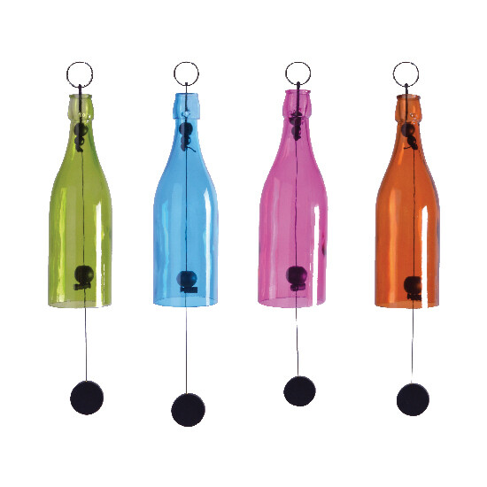 Butelka Carillon, 4 rodzaje wzorów kolorystycznych, 9 x 9 x 28 cm, opakowanie zawiera 4 sztuki! (WYPRZEDAŻ)|Esschert Design