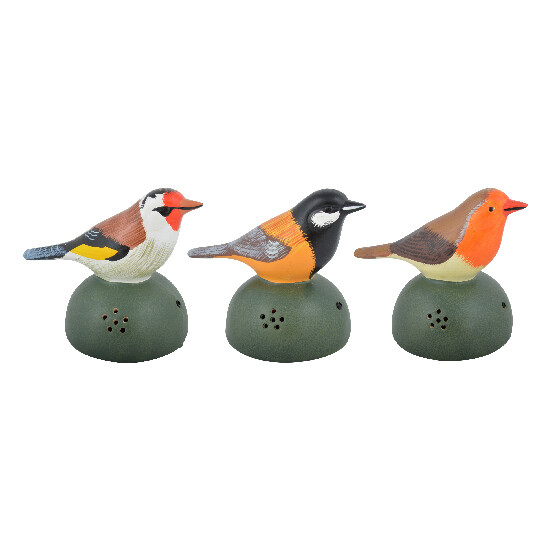 Senzor pohybu - spievajúce vtáčiky, balenie obsahuje 3 kusy! (DOPREDAJ)|Esschert Design