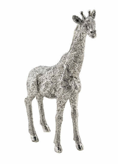 Giraffe, silver, 15.5x5.8x25.5cm (SALE)|Ego Dekor