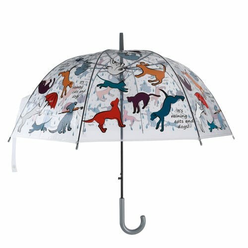 ESSCHERT DESIGN Deštník průhledný Cats&Dogs PEJSEK A KOČIČKA, 83x81,5cm