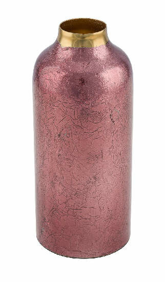 Váza kovová, bordová, priemer. 9cm (DOPREDAJ)|Ego Dekor