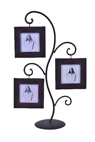 Photo frame with stand for 3 photos 8x8 cm, dia. 13 x 51 cm (SALE)|Ego Dekor