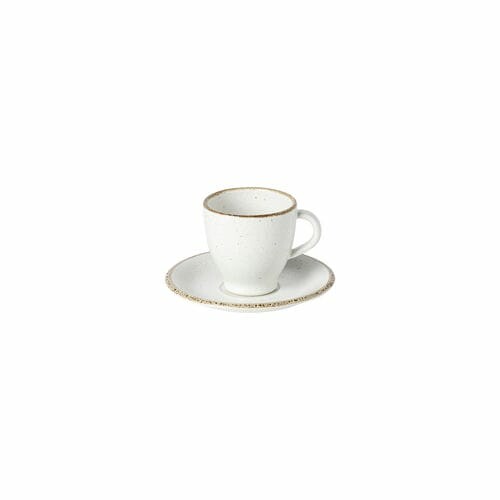 Coffee cup with saucer 0.08L POSITANO, white (SALE)|Casafina