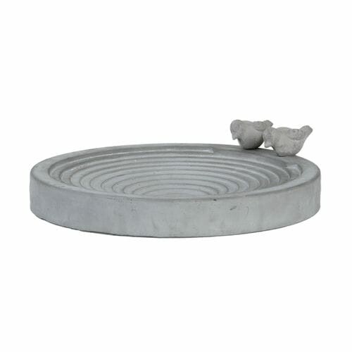 XXL Pítko pro ptáky betonové TERRASSA STAIRS "BEST FOR BIRDS", pr. 39x9cm, šedá|Esschert Design