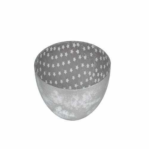 Silver bowl with gray interior, 14 cm, white | Ego Dekor