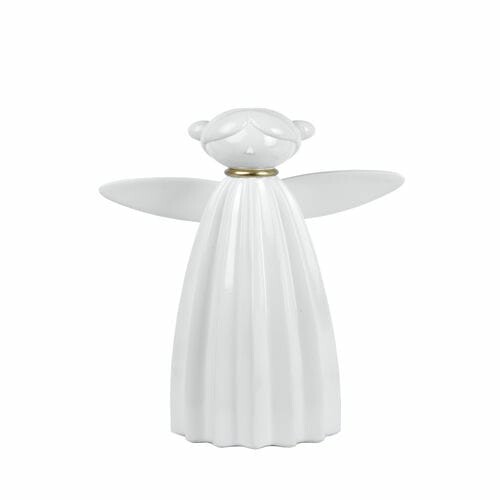 Angel with LED collar, white, 16x26x9cm, pc|Ego Dekor